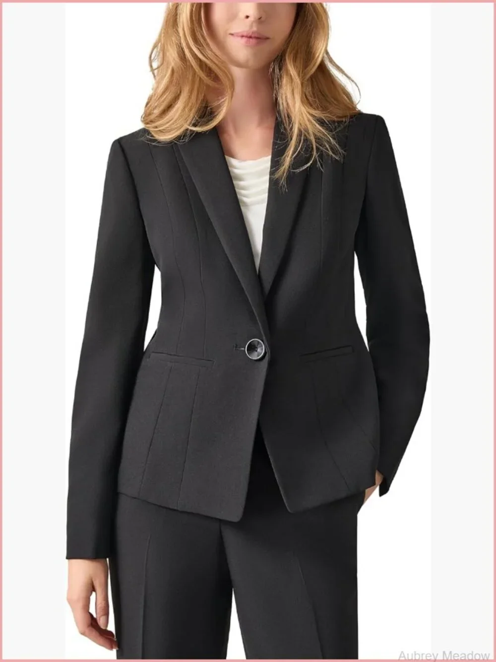 Women's Stretch Crepe Blazer with Notched Collar - Classic Fit